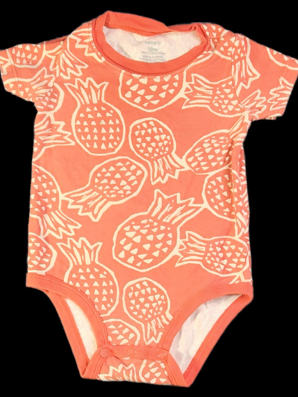 #IC8 Carter's Coral Pineapple Print One-Piece Bodysuit